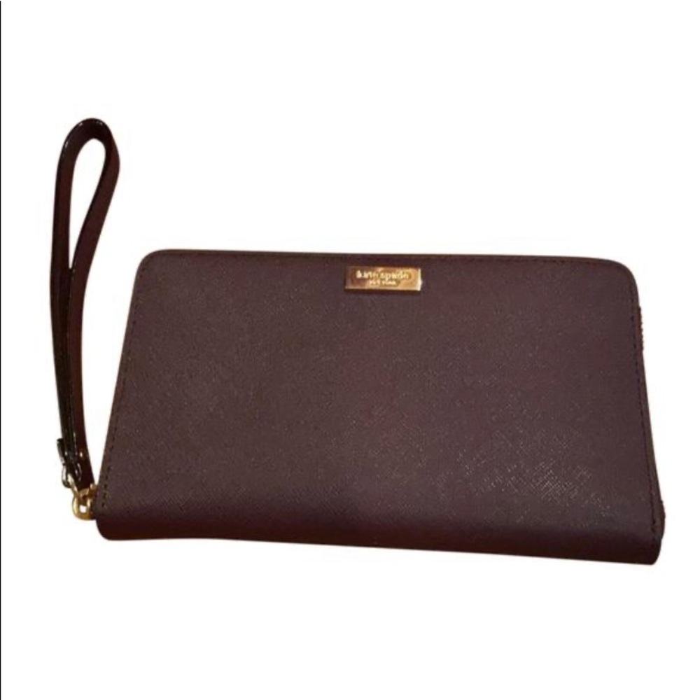 Kate Spade Maroon Leather Wristlet